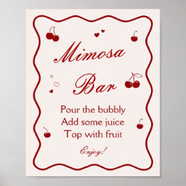 Poster Cherry On Top Bridal Shower Mimosa Bar