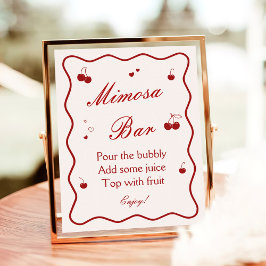 Poster Cherry On Top Bridal Shower Mimosa Bar