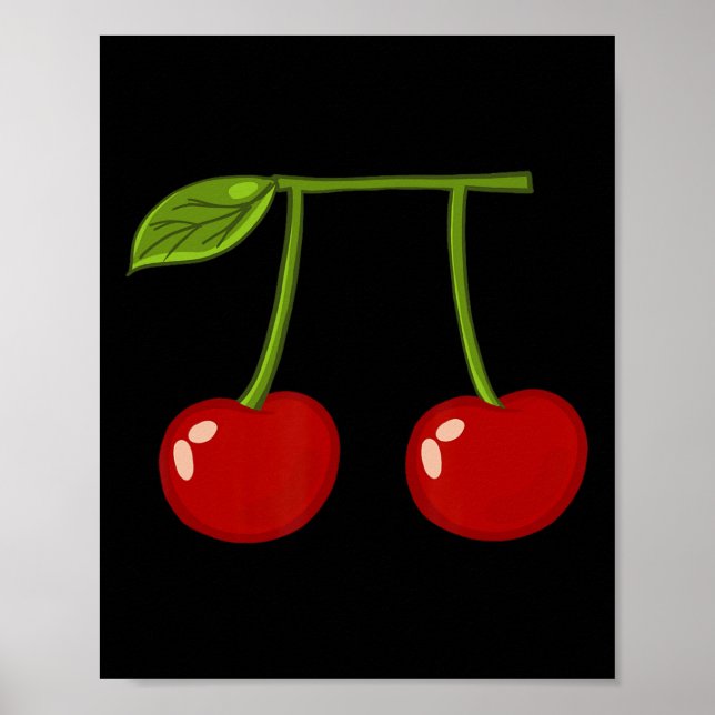 Poster Cherry Pi Funny Pi Day Cherry Pie Pun Cherry Pi (Frente)