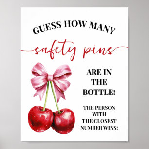 Poster Cherry Quantos Pinos De Segurança Jogam O Chá de f