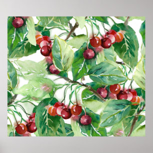 Poster Cherry Seamless Pattern