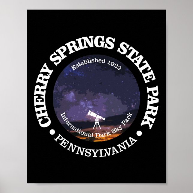 Poster Cherry Springs State Park Shirt Funny Hiking 1922  (Frente)