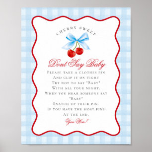 Poster Cherry Sweet Blue Coquette Arco Não Diga Sinal De 
