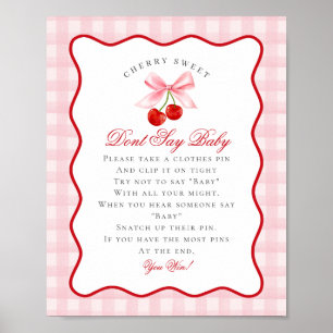 Poster Cherry Sweet Pink Coquette Arco Não Diga Sinal De 