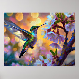 Poster Chersom Fantasy Sunrise Hummingbird