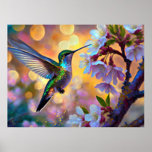 Poster Chersom Fantasy Sunrise Hummingbird