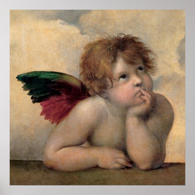 Poster Cherub da Sistine Madonna por Raphael (Frente)