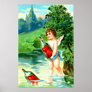 Póster Cherub e coração