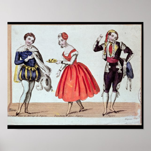 Poster Cherubino, Fanchette e Figaro (Frente)