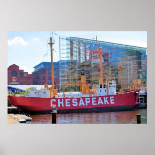 Póster Chesapeake do barco-farol (e aquário nacional)