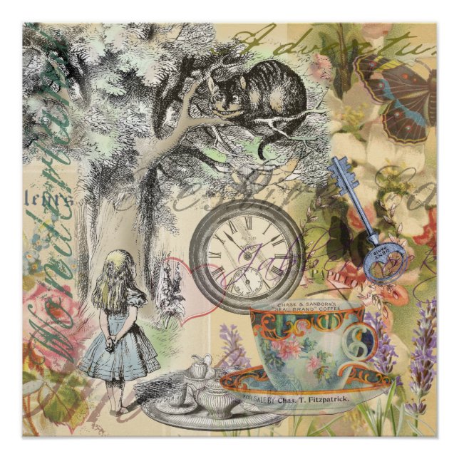 Póster Cheshire Cat Alice Wonderland Classic (Frente)