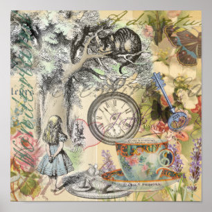 Poster Cheshire Cat Alice Wonderland Classic