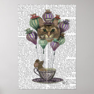 Poster Cheshire Cat Hot Air Balloon