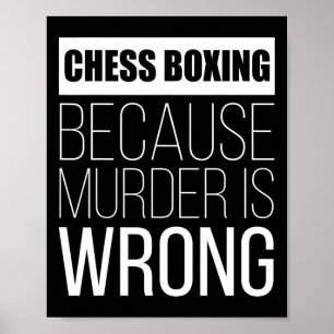 Poster Chess Boxing Porque Assassinato É Engraçado.