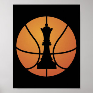 Poster Chess Bysketbyll Se Diverte Para O Conselho De Jog