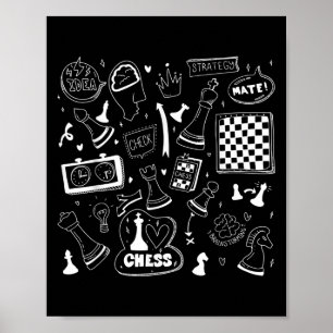 Poster Chess Checkmate, Basta Jogar Chess Citando Gráfico