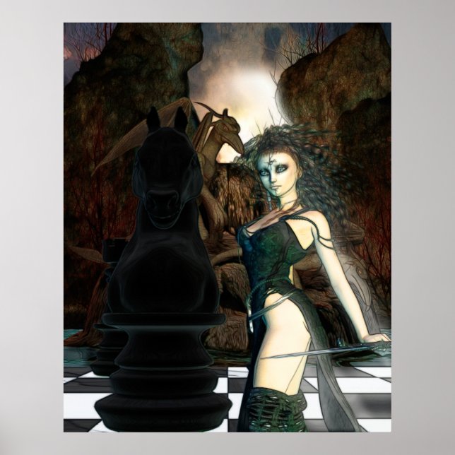Póster Chess Fantasy Gothic Art (Frente)