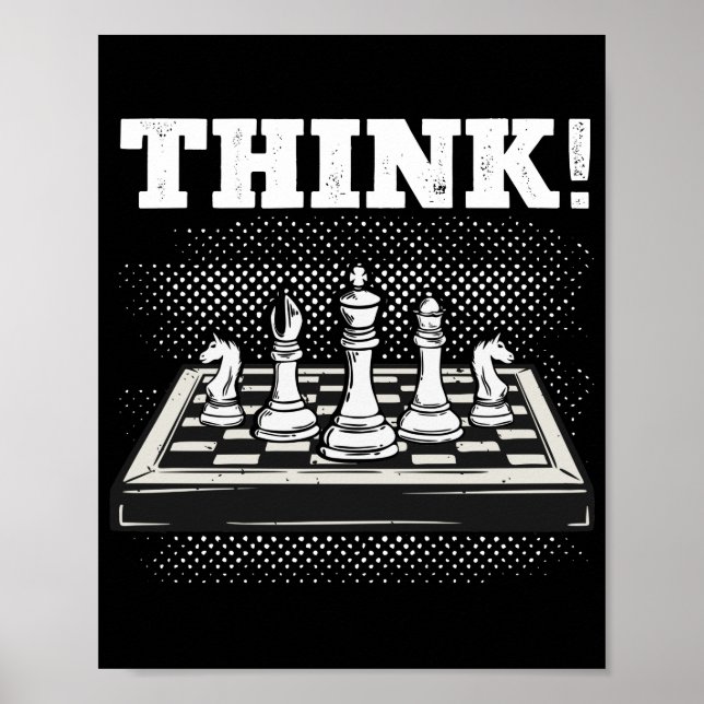 Poster Chess Game Board Player Think Club Team (Frente)