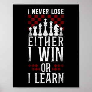 Poster Chess I Nunca Perder De Ganhar Ou Aprender Jogador
