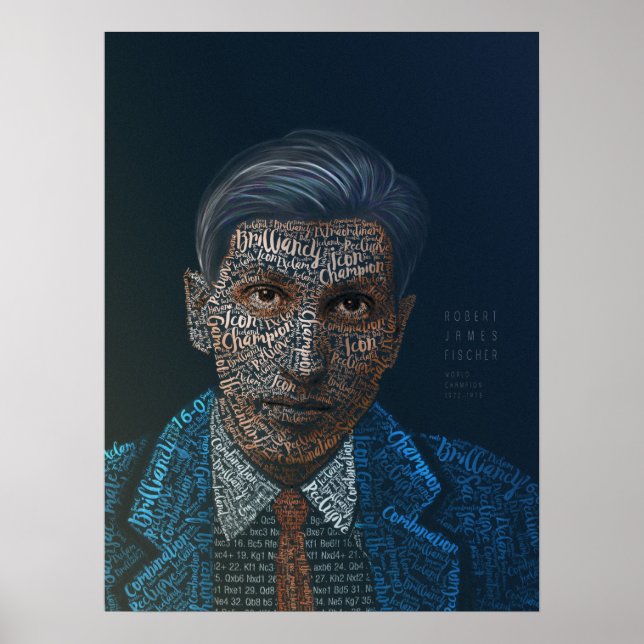 Poster Chess Legends: Robert James Fischer (Frente)