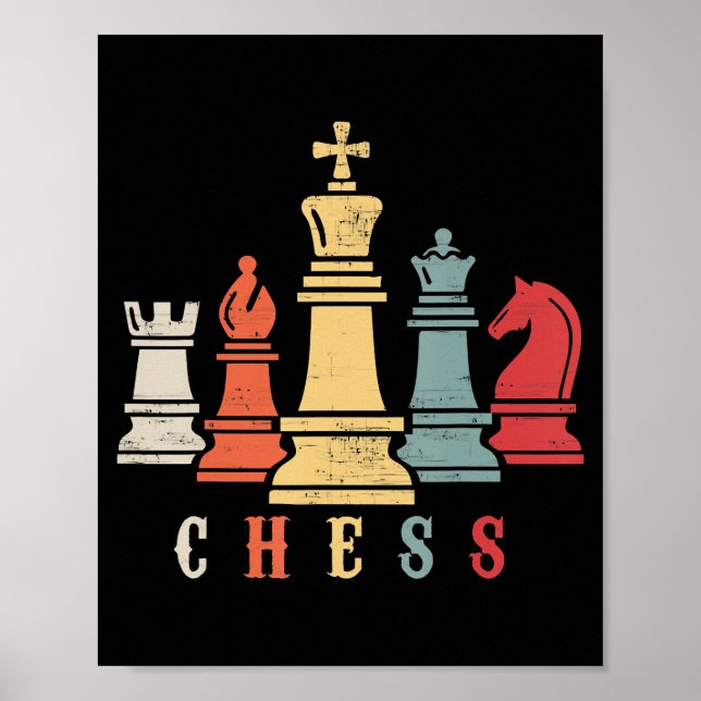 Poster Chess Lover | Presente do Xadrez Set Checkmate (Frente)