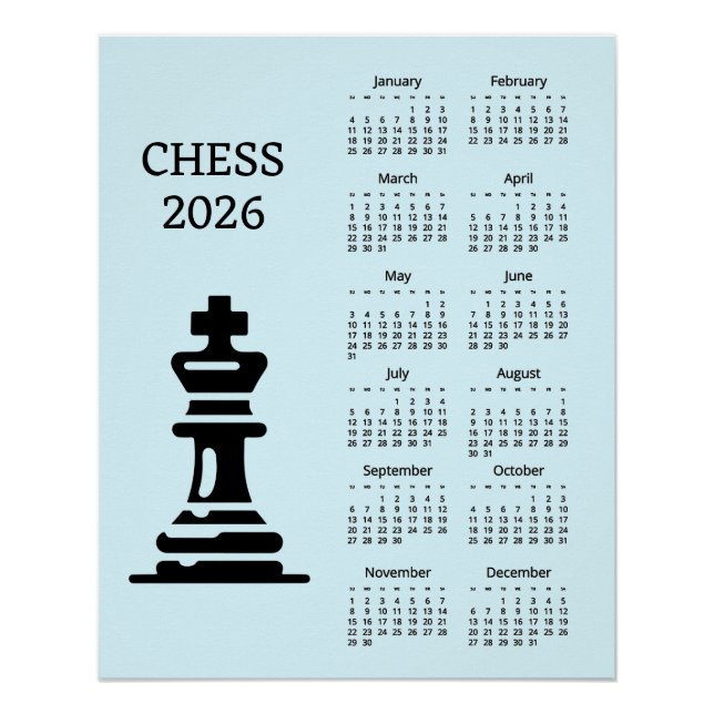 Póster Chess Piece King 2026 Calendar Poster (Frente)
