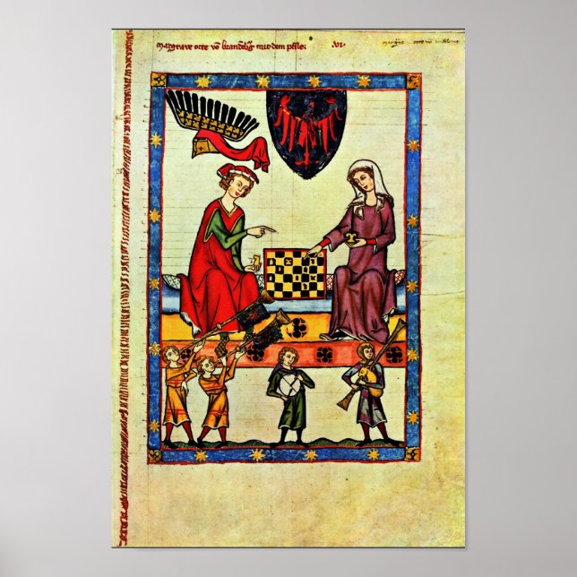 Poster Chess, Por Meister Der Manessischen Liederhandsch (Frente)