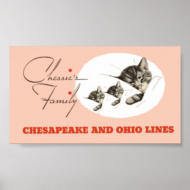 Poster Chessie the Railroad Kitten e seus filhos (Frente)
