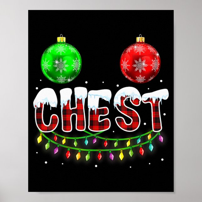 Poster Chest Nuts Christmas Funny Matching Couple Chestnu (Frente)