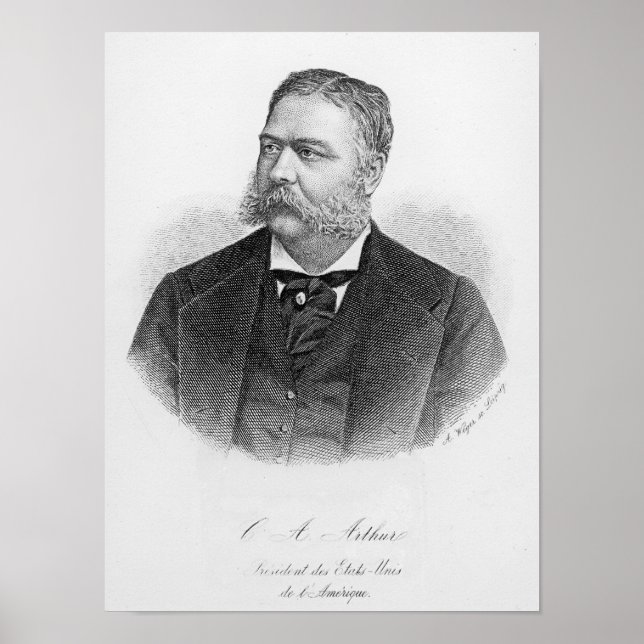 Póster Chester Alan Arthur, gravado por A. Weger (Frente)