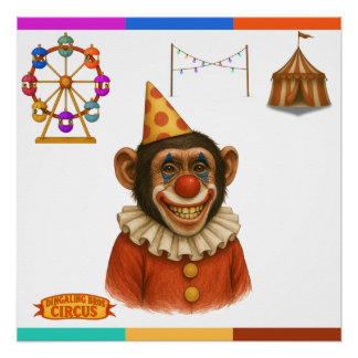 Póster Chester o chimpancé palhaço