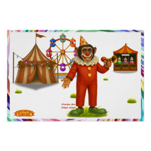 Póster Chester o chimpancé palhaço