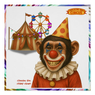 Póster Chester o palhaço chimpanzé