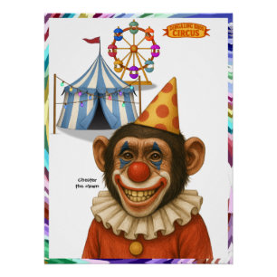 Póster Chester o palhaço chimpanzé