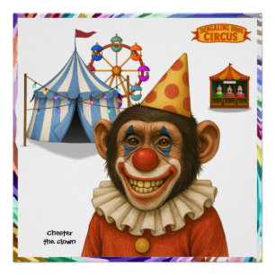 Póster Chester o palhaço chimpanzé