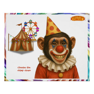 Póster Chester o palhaço chimpanzé