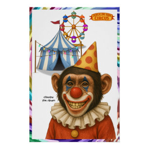 Póster Chester o palhaço chimpanzé
