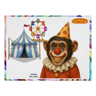 Póster Chester o palhaço chimpanzé