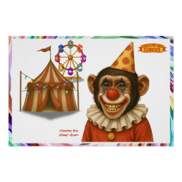 Póster Chester o palhaço chimpanzé
