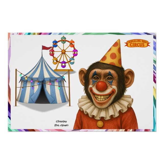 Póster Chester the chimp clown (Frente)