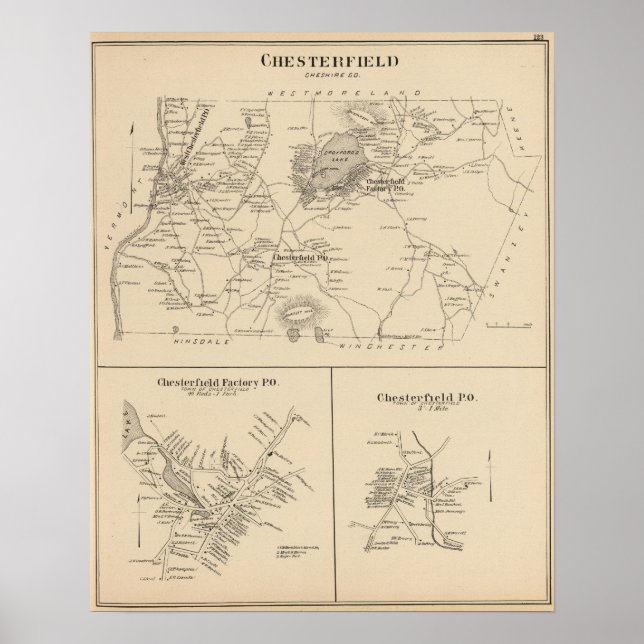 Póster Chesterfield, Cheshire Co (Frente)