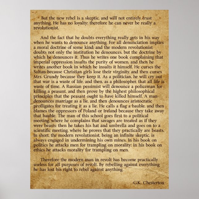 Póster Chesterton New Rebel (Frente)