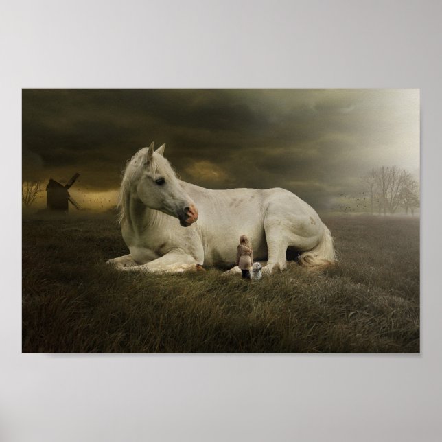 Poster Cheval et enfant (Frente)