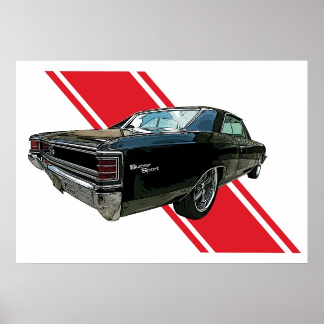 Poster Chevelle SS Black 1967 (Frente)