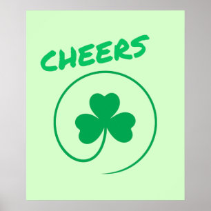 Poster Chever Shamrock Dia de São Patrício Verde irlandês