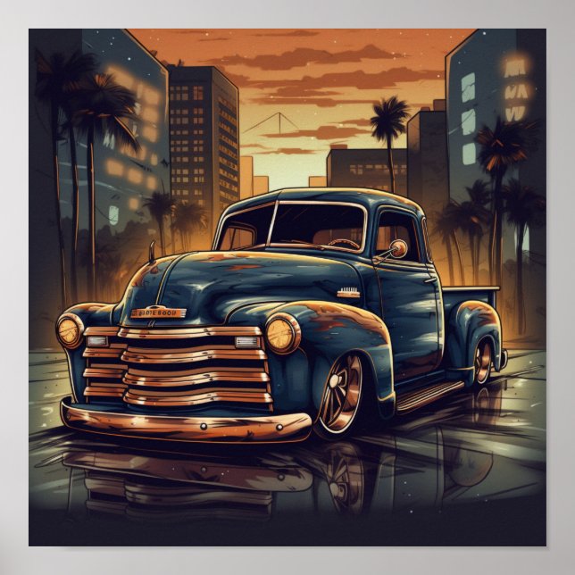 Poster Chevrolet 3100 Lowrider Bomb Chevy Truck Lowriders (Frente)