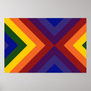 Póster Chevron de Arco-íris