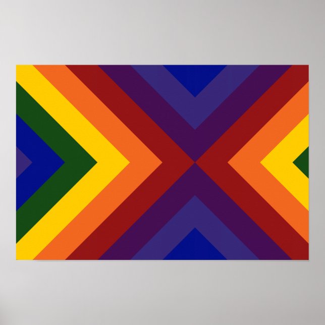 Póster Chevron de Arco-íris (Frente)