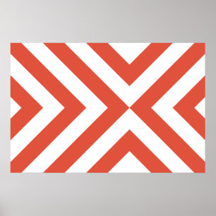 Poster Chevron de Laranja e Branco