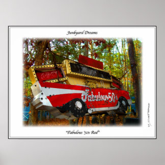 Póster Chevy Belair - Sinal de Anos 50 Fabuloso do Jardim